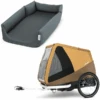 CROOZER Hundefahrradanhänger Dog Mikke Sundown Yellow Inklusive Hundebett Asphalt Grey