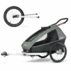 CROOZER Kinderfahrradanhänger Kid Vaaya 1 Jungle Green Inklusive Jogger-Set