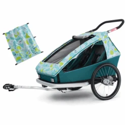 CROOZER Kinderfahrradanhänger Kid Vaaya 2 Colourful Journey Inklusive Sonnenschutz